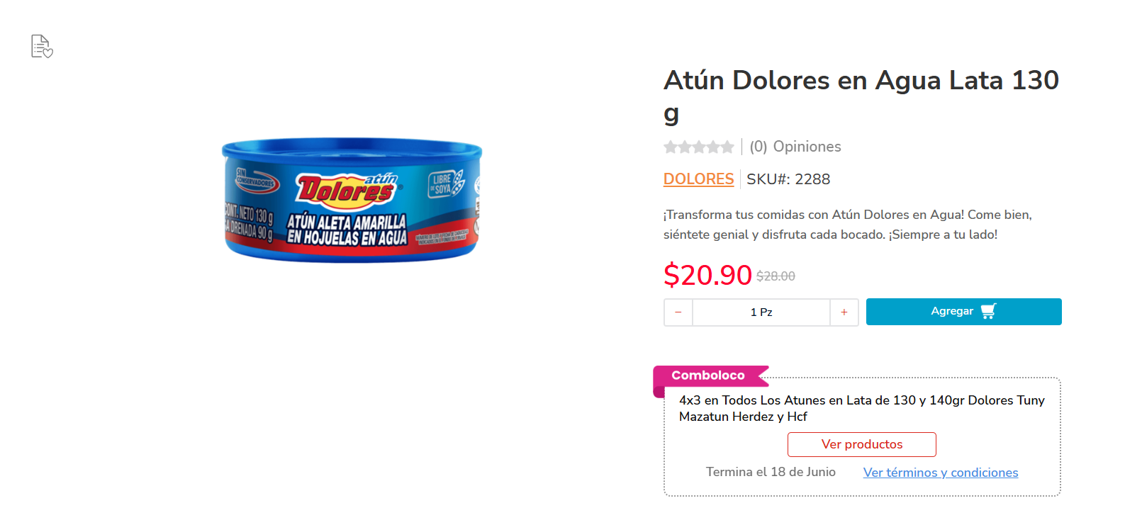 4x3 en Todos Los Atunes en Lata de 130 y 140gr Dolores Tuny Mazatun Herdez y Hcf